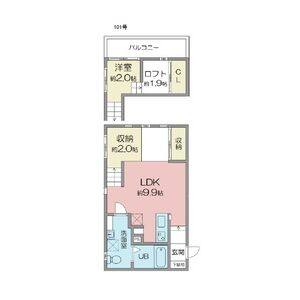 1LDK 間取り図