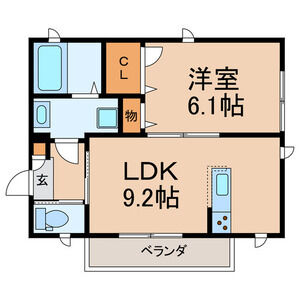 1LDK 間取り図