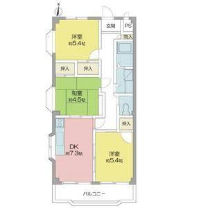 3DK 間取り図