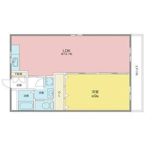 1LDK 間取り図