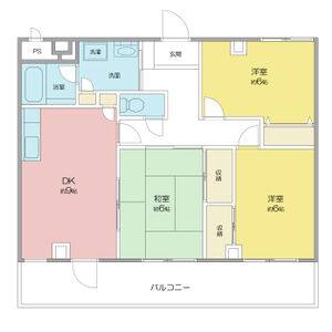 3DK 間取り図