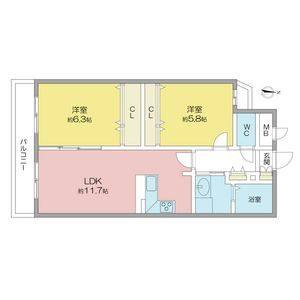 2LDK 間取り図