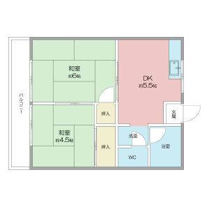 2DK 間取り図