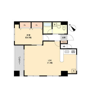 1LDK 間取り図