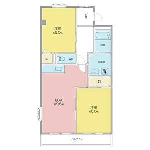 2DK 間取り図