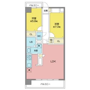 2LDK 間取り図