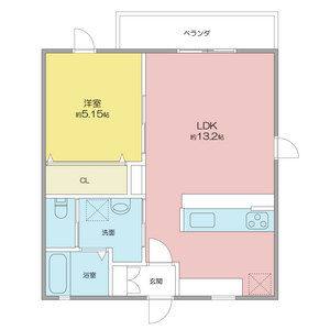 1LDK 間取り図