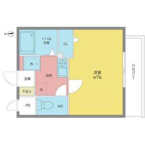 1K 間取り図