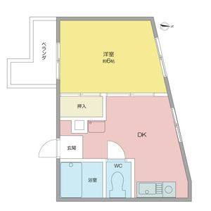 1DK 間取り図