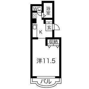 1K 間取り図