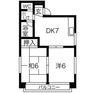 2DK 間取り図