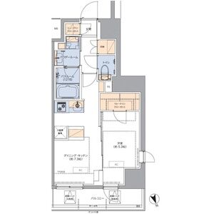 1DK 間取り図