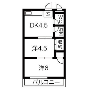 2DK 間取り図