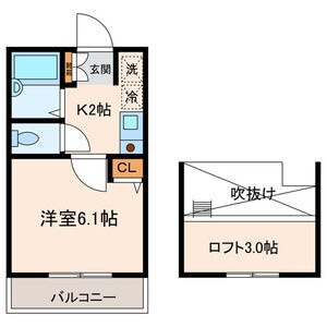 1K 間取り図
