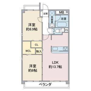 2LDK 間取り図