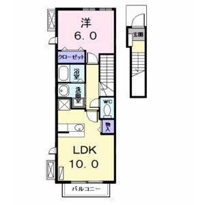 1LDK 間取り図