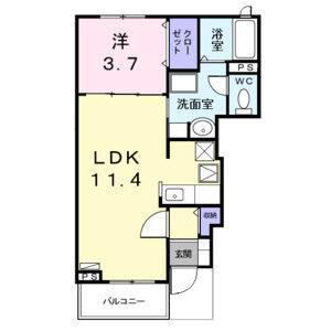 1LDK 間取り図