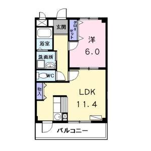 1LDK 間取り図