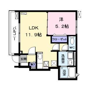 1LDK 間取り図