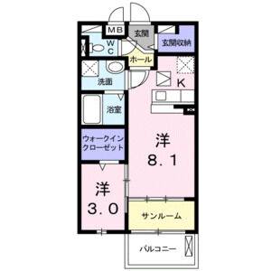 1LDK 間取り図