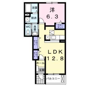 1LDK 間取り図