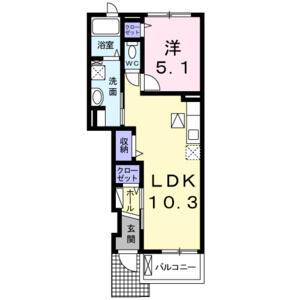 1LDK 間取り図