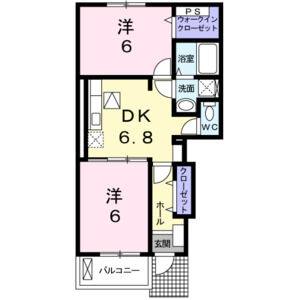 2DK 間取り図