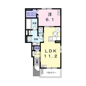1LDK 間取り図