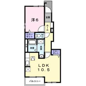 1LDK 間取り図