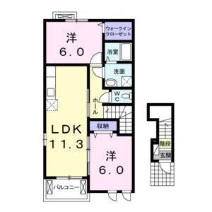 2LDK 間取り図