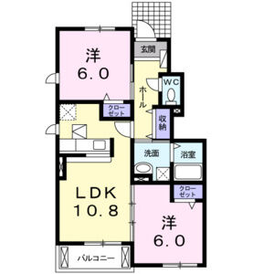 2LDK 間取り図