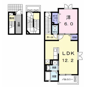 1LDK 間取り図
