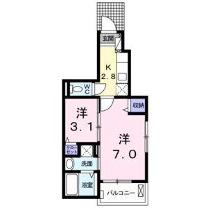 1K 間取り図