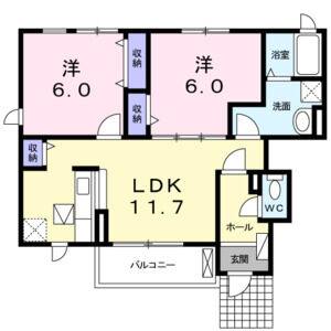 2LDK 間取り図