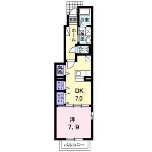1DK 間取り図