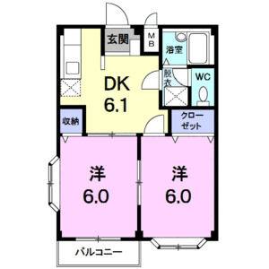 2DK 間取り図