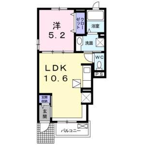 1LDK 間取り図