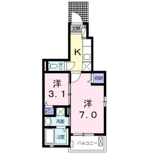 1K 間取り図
