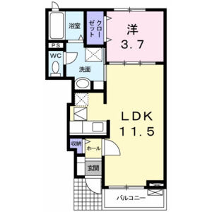 1LDK 間取り図