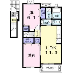2LDK 間取り図