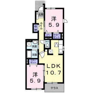 2LDK 間取り図