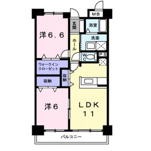 2LDK 間取り図