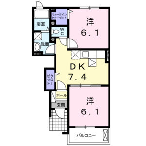 2DK 間取り図
