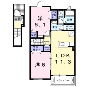 2LDK 間取り図