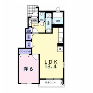 1LDK 間取り図