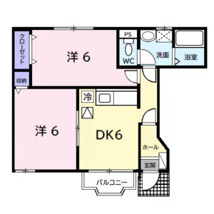 2DK 間取り図