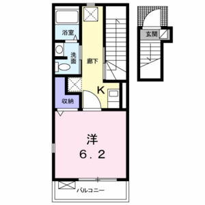 1K 間取り図