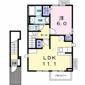 1LDK 間取り図