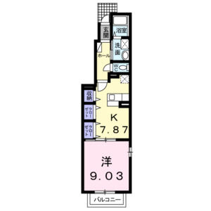1DK 間取り図