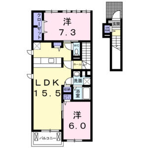 2LDK 間取り図